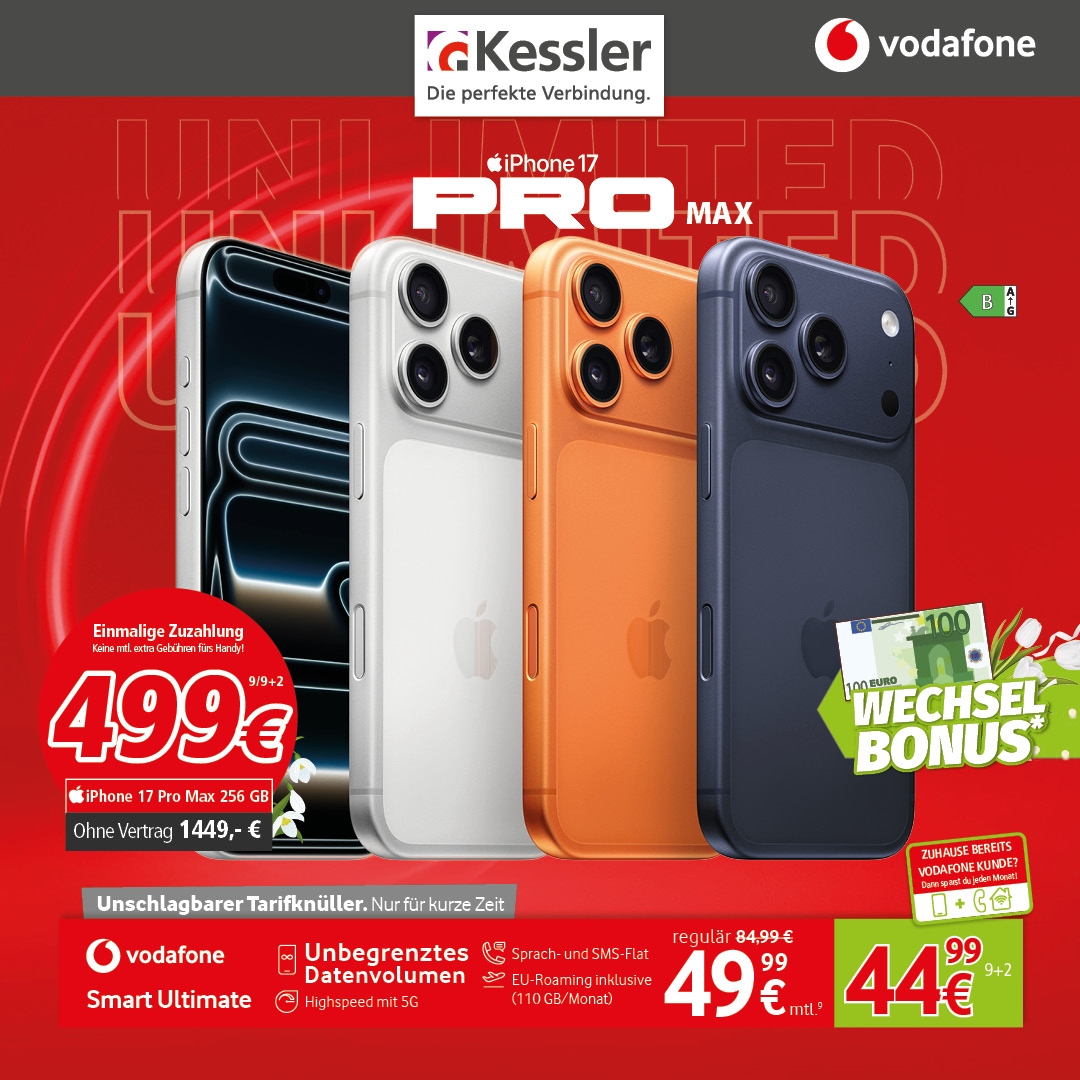 Vodafone Smart Ultimate mit iPhone 17 Pro Max