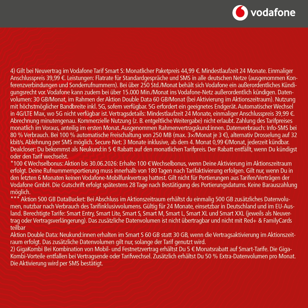 Vodafone Smart S mit Apple IPhone 17 256GB