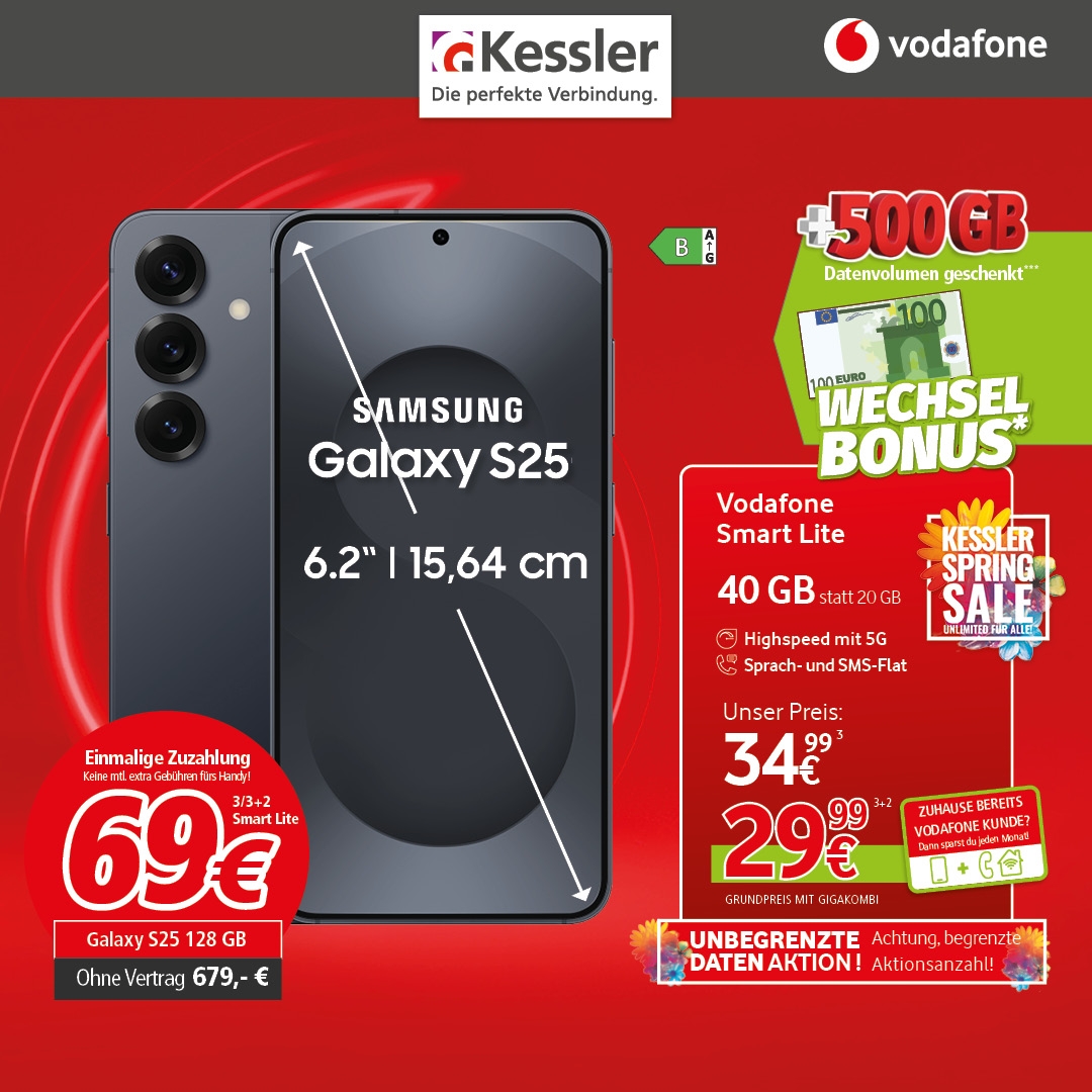 Vodafone Smart Lite mit Samsung Galaxy S25 128GB