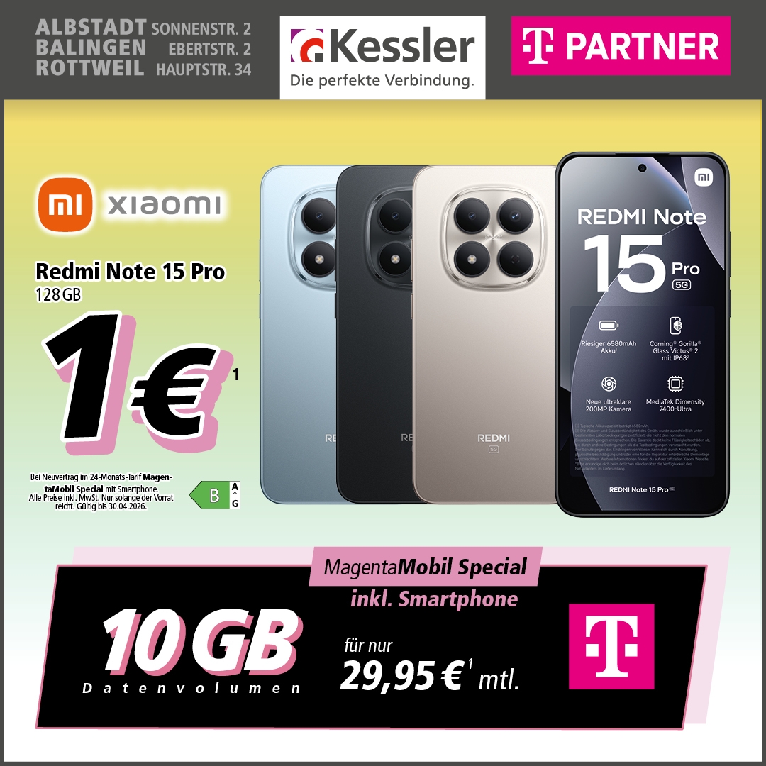 MagentaMobil Special mit Xiaomi Note 15 Pro