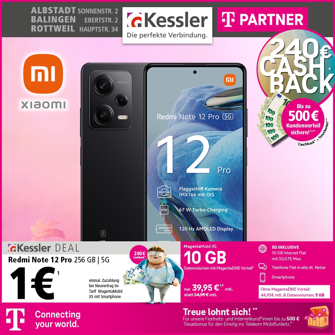 MagentaMobil XS +Cashback mit Redmi Note12 pro