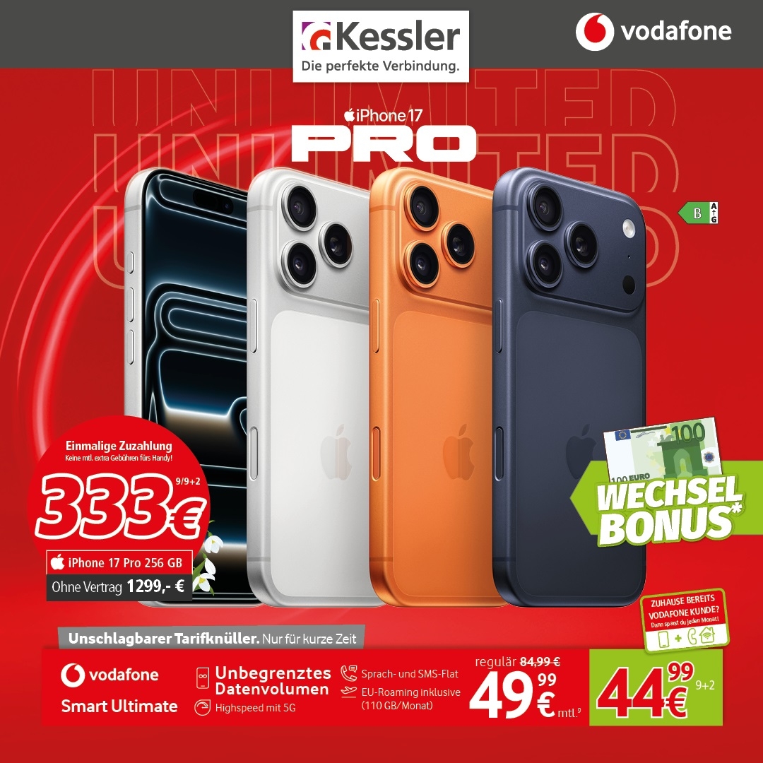 Vodafone Smart Ultimate mit iPhone 17 Pro