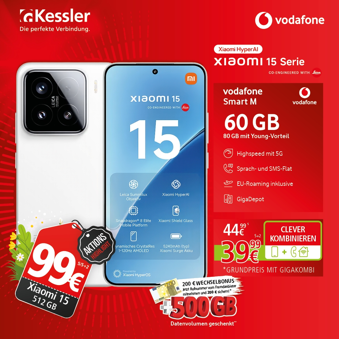 Vodafone Smart M mit Xiaomi 15 512GB