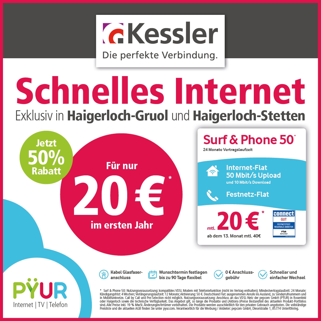 schnelles Internet in Gruol und Stetten von PYUR