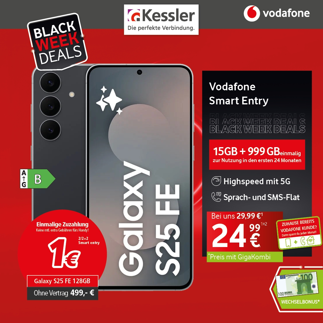 Vodafone Smart Entry m. Samsung S25FE 128GB