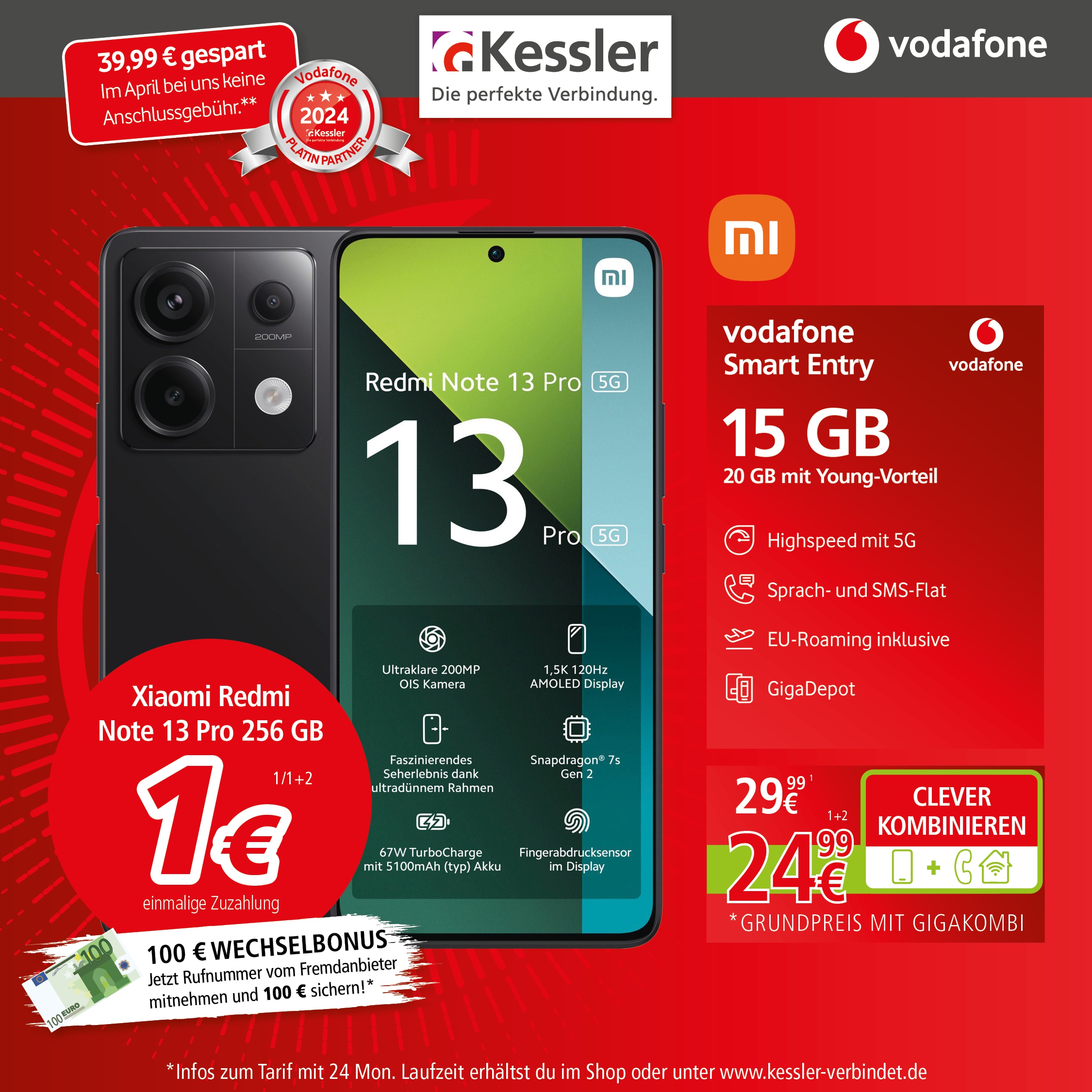 Vodafone Smart Entry mit Xiaomi Note 13 Pro