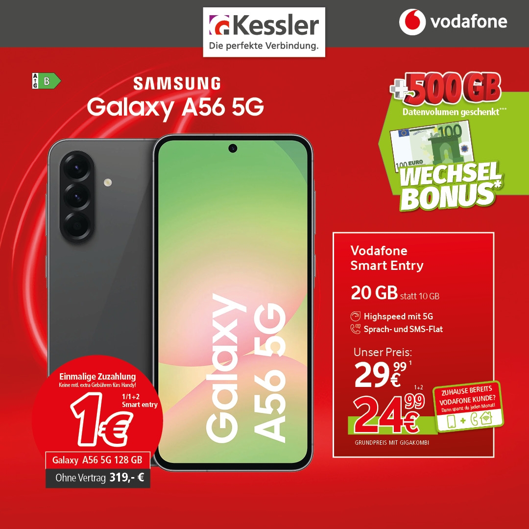 Vodafone Smart Entry m. Samsung A56 128GB