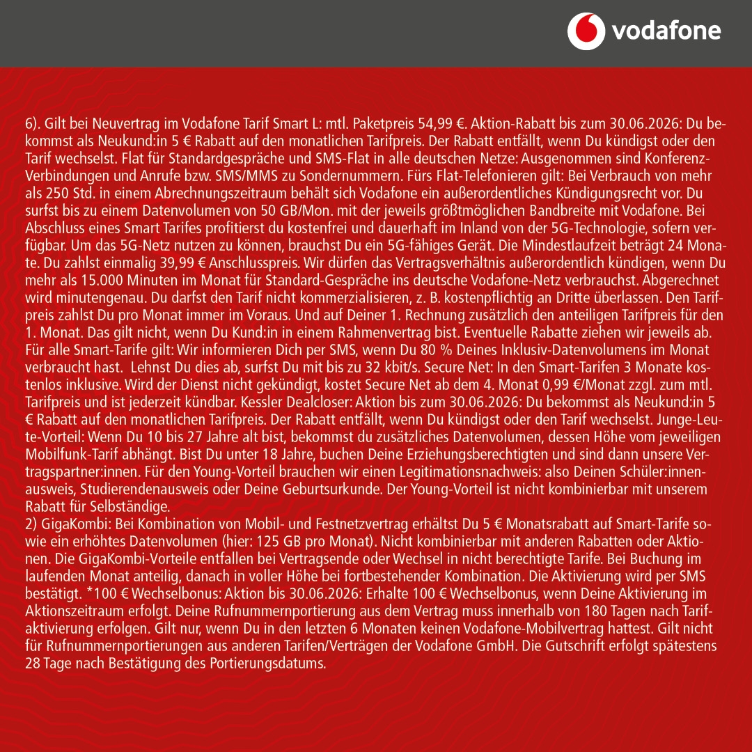 Vodafone Smart L mit iPhone 17 256GB