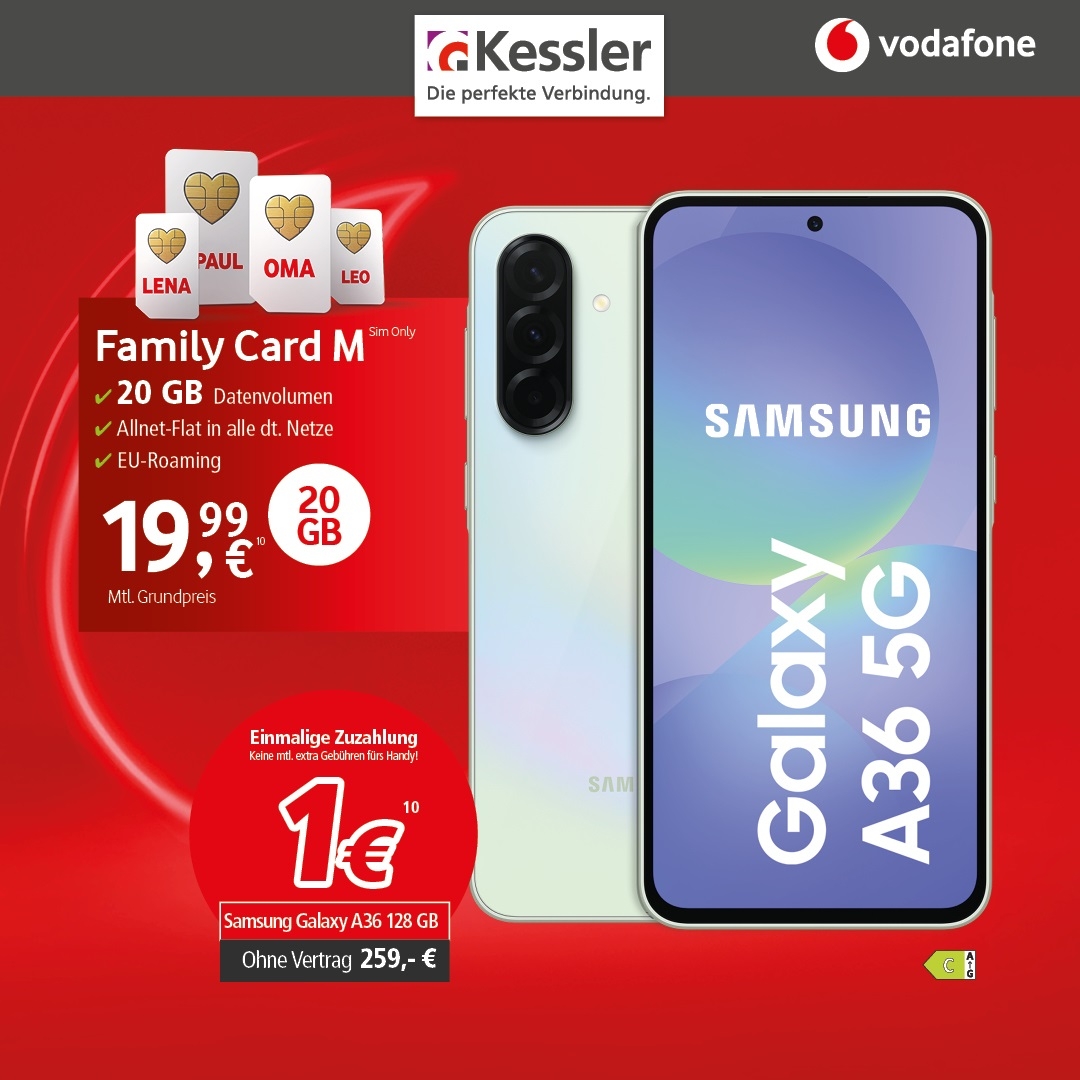 Vodafone Family Card M mit Galaxy A36 5G 128GB