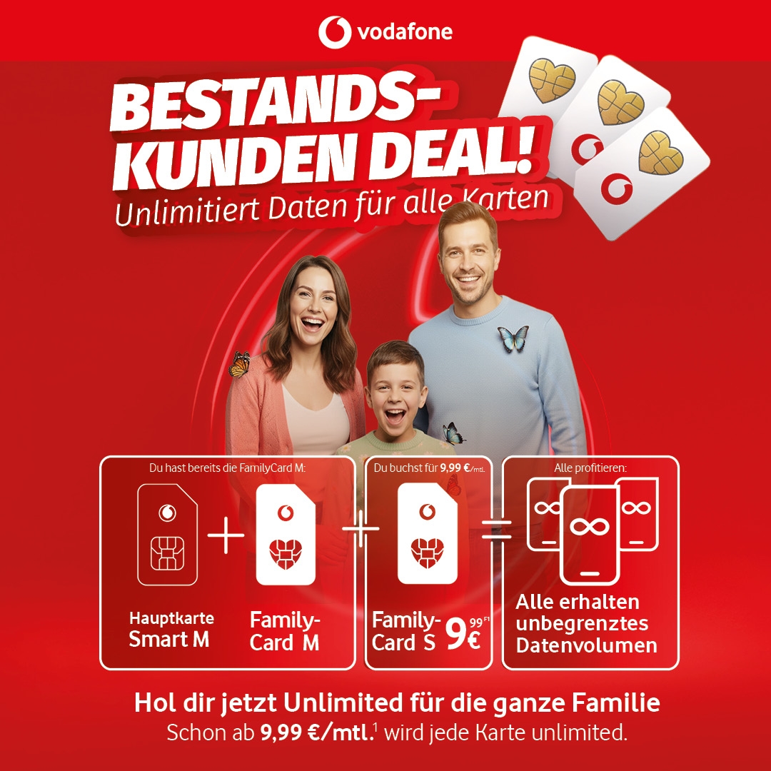Vodafone Bestands-Deal - Unlimitiert für alle!