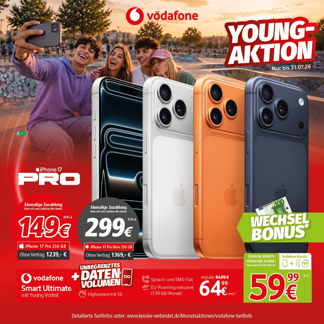 Vodafone Smart Ultimate Young m. iPhone 17 Pro