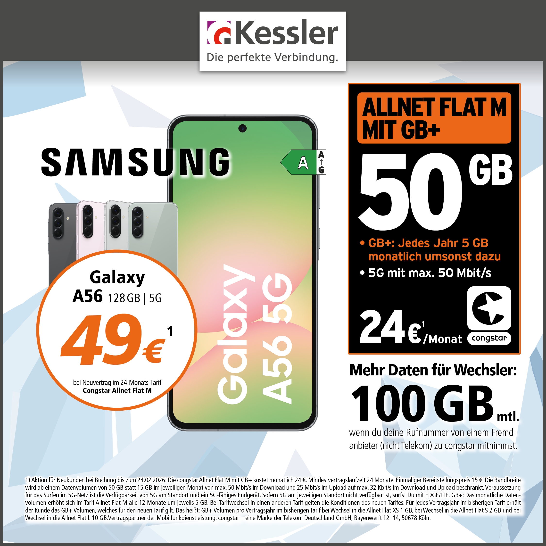 Congstar Allnet M mit Samsung Galaxy A56 128GB