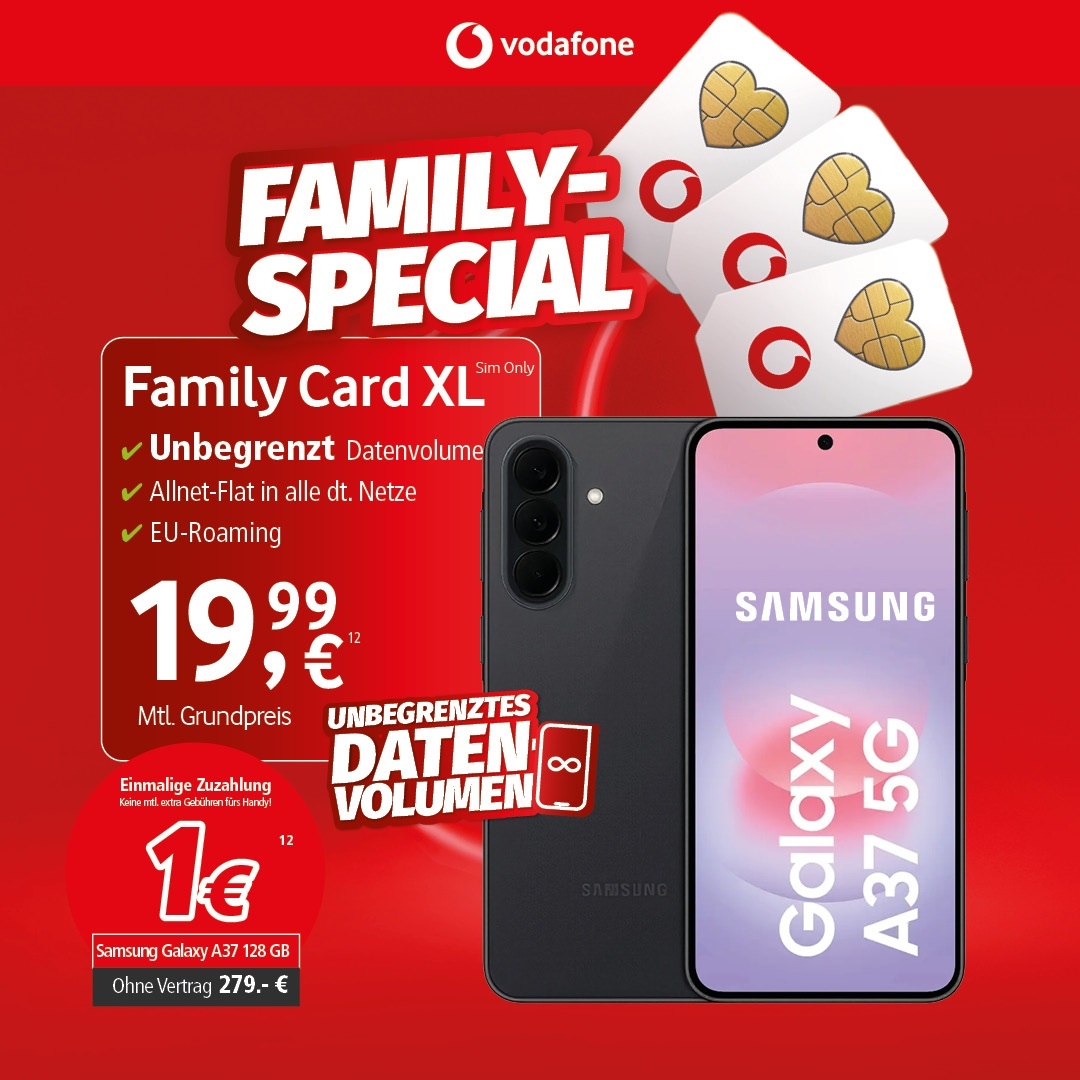 Vodafone Family Card XL mit Galaxy A37 5G 128GB