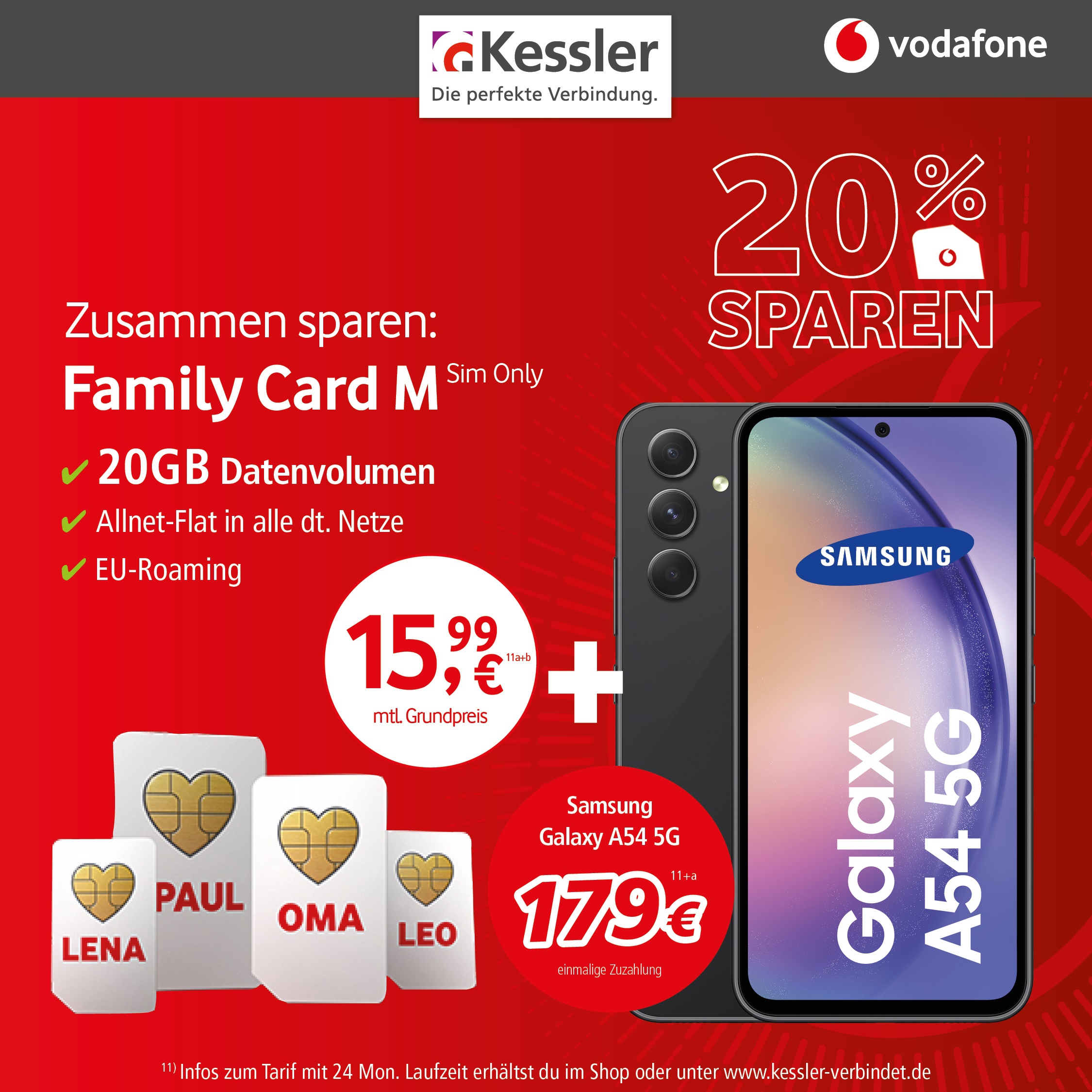Vodafone Family Card M mit Galaxy A54 5G 128GB