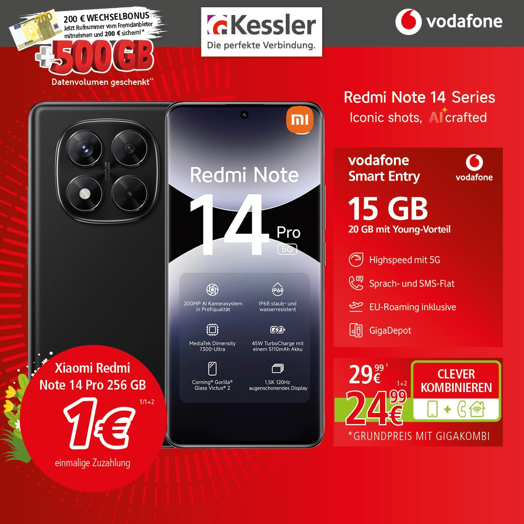 Vodafone Smart Entry mit Xiaomi 14 Pro 256GB