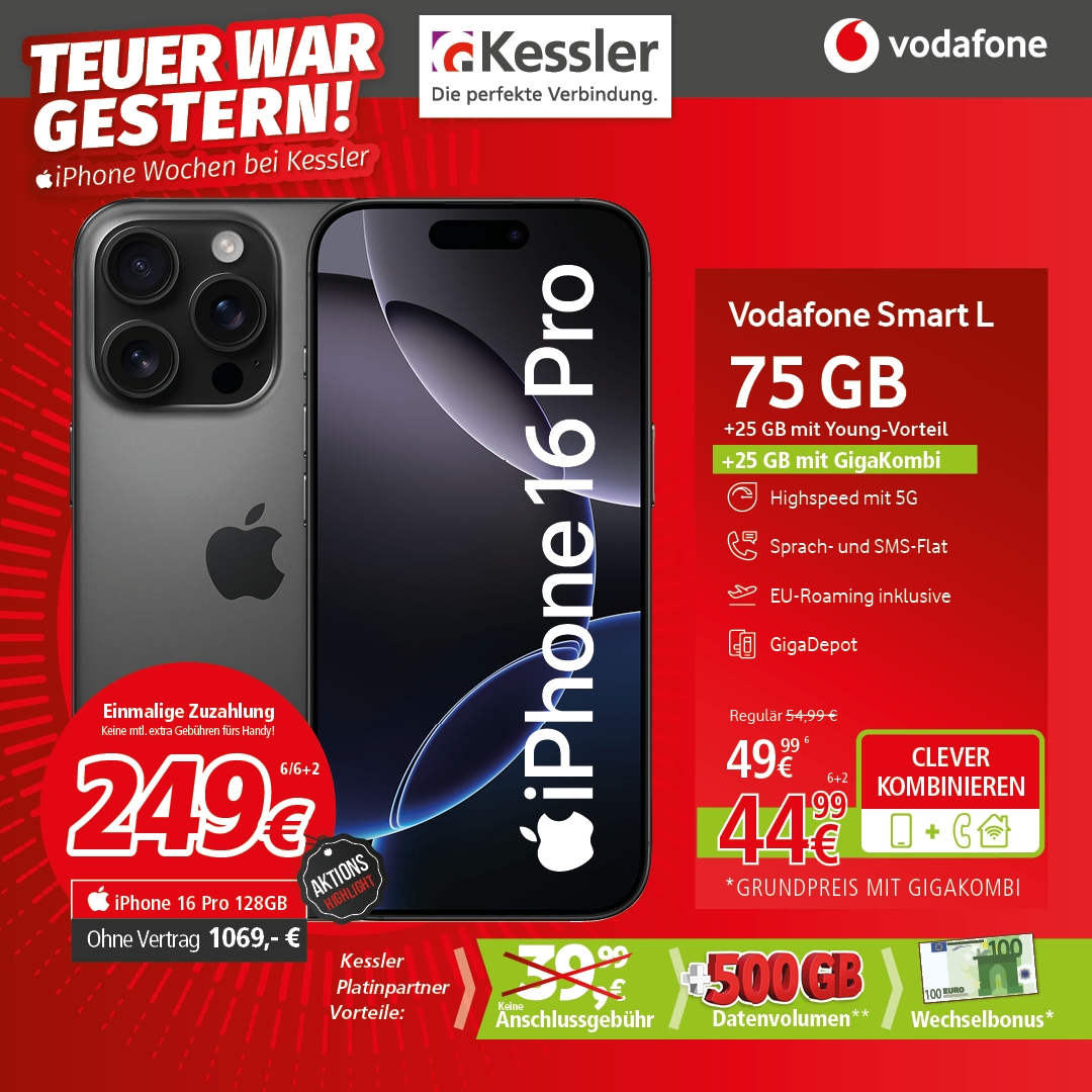 Vodafone Smart L mit Apple IPhone 16 Pro