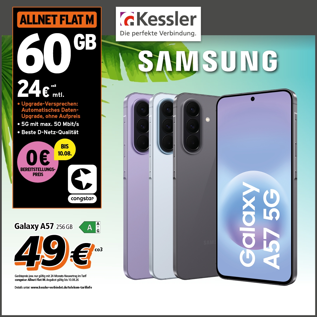 Congstar Allnet M mit Samsung Galaxy A57 128GB