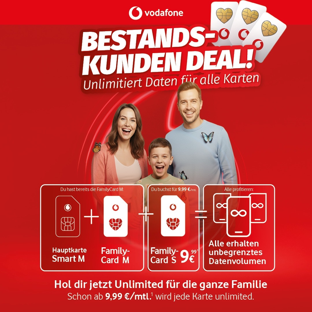 Vodafone Bestands-Deal - Unlimitiert für alle!