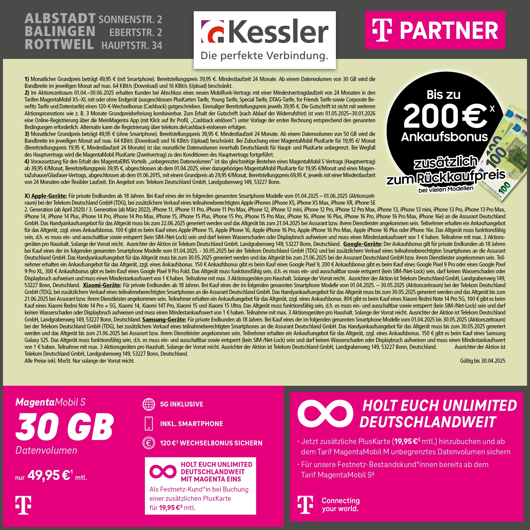 Magenta Mobil S mit IPhone 15 128GB