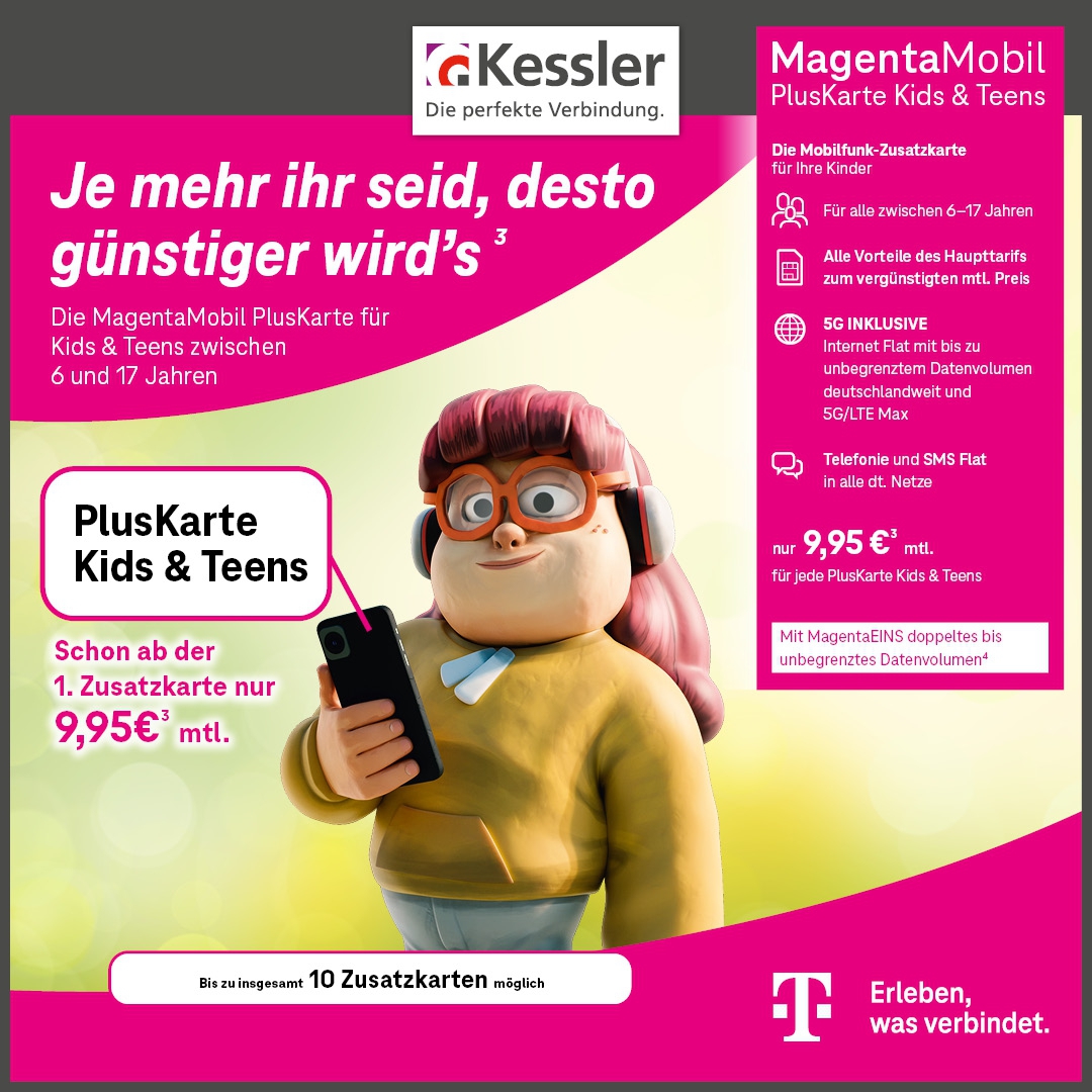 Magenta Mobil PlusKarte Kids&Teens ab 9,95€