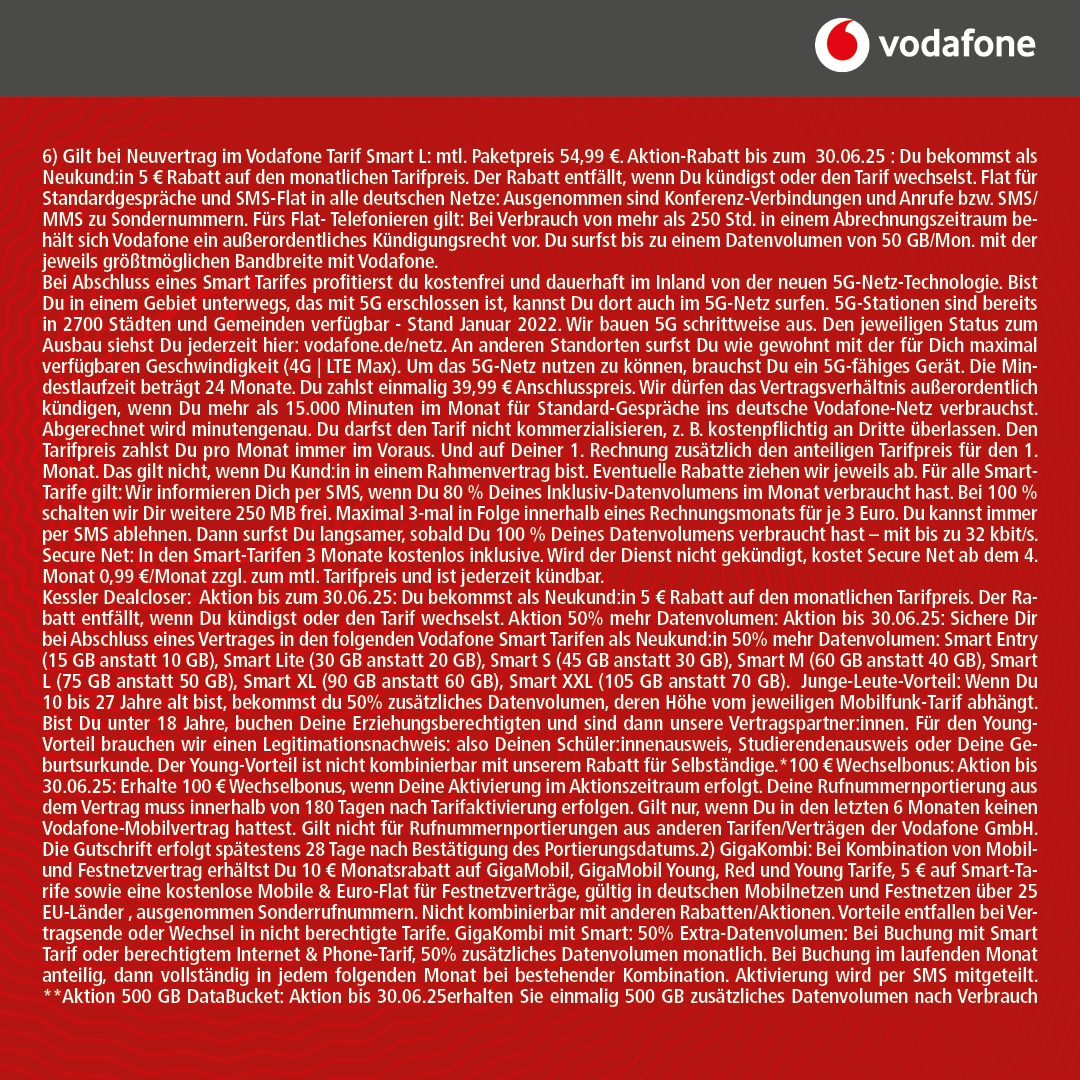 Vodafone Smart L mit Apple IPhone 16 Pro