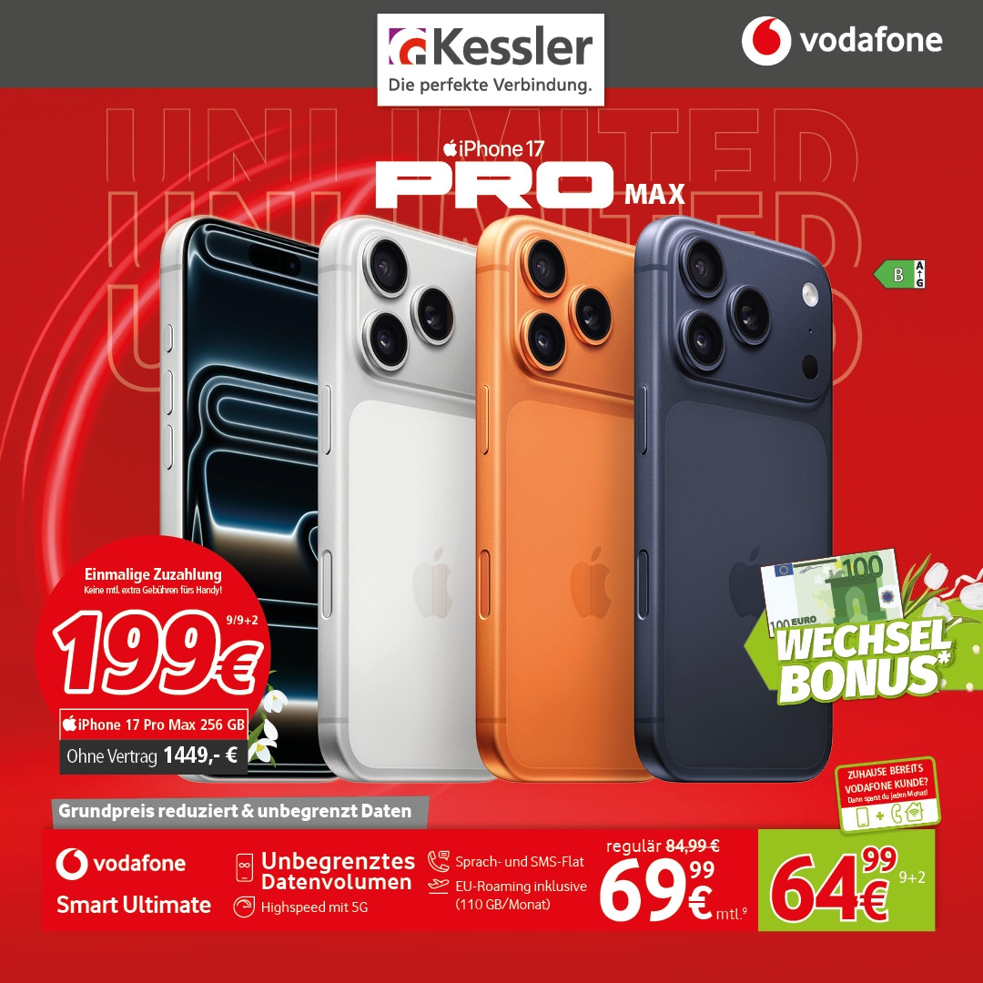 Vodafone Smart Ultimate mit IPhone 17 Pro Max