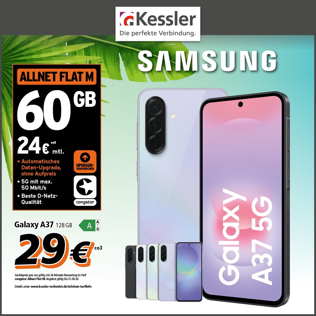 Congstar Allnet M mit GB+ und Samsung A37 5G