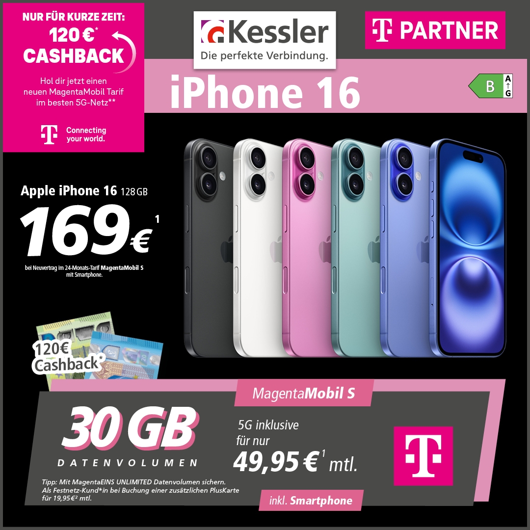 Magenta Mobil S mit Apple iPhone 16