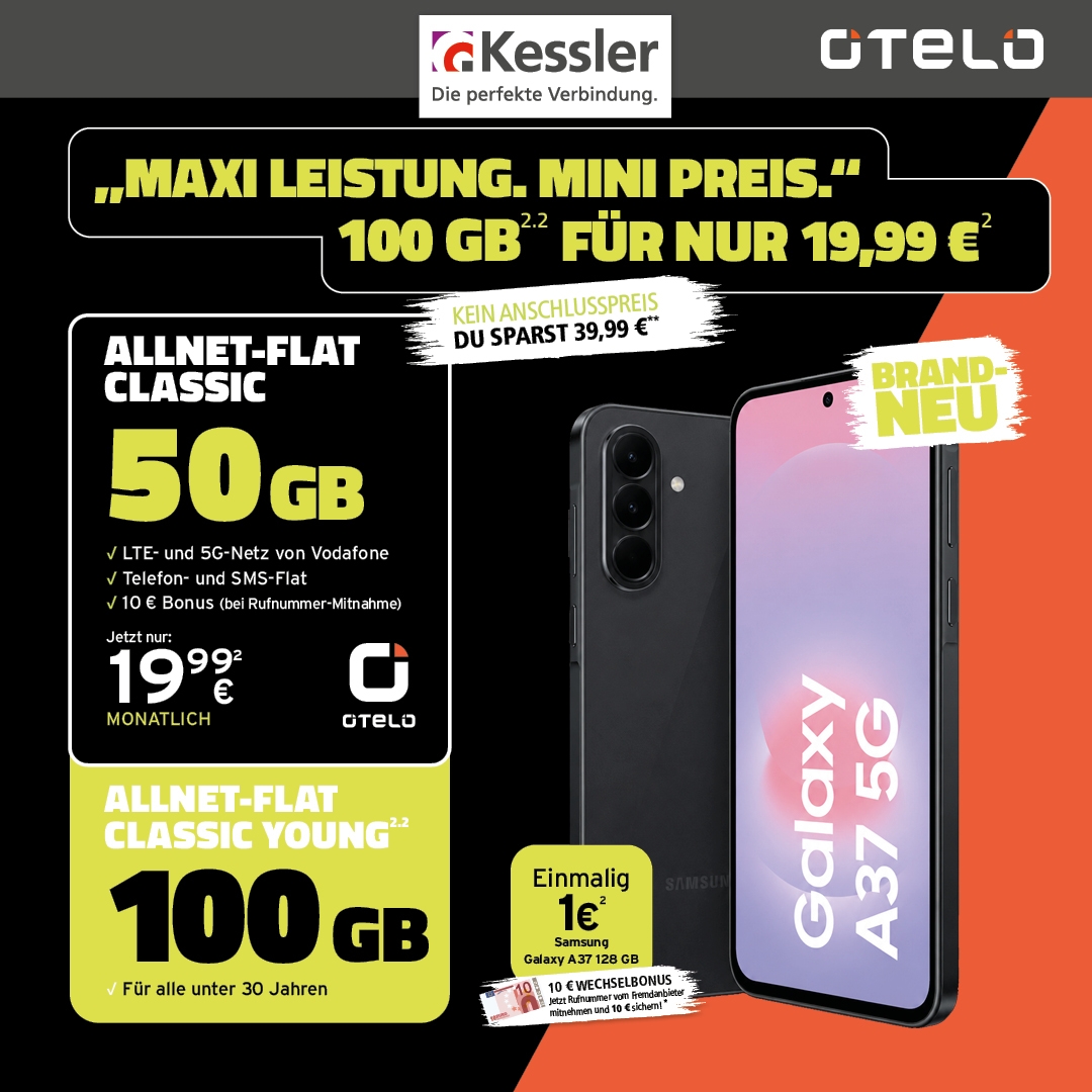 OTELO Allnet Classic mit Samsung Galaxy A37 128GB