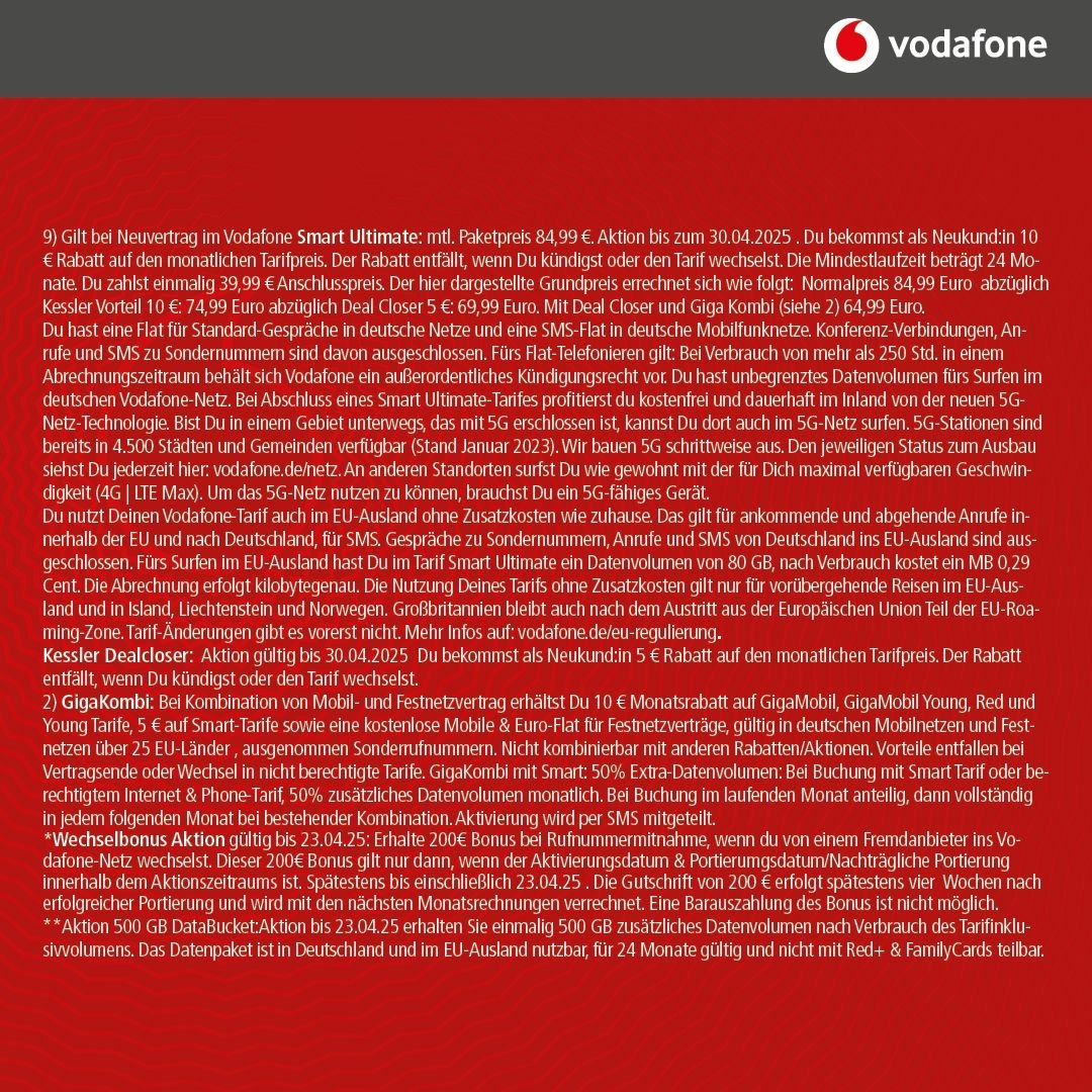 Vodafone Smart Ultimate mit IPhone 16 Pro