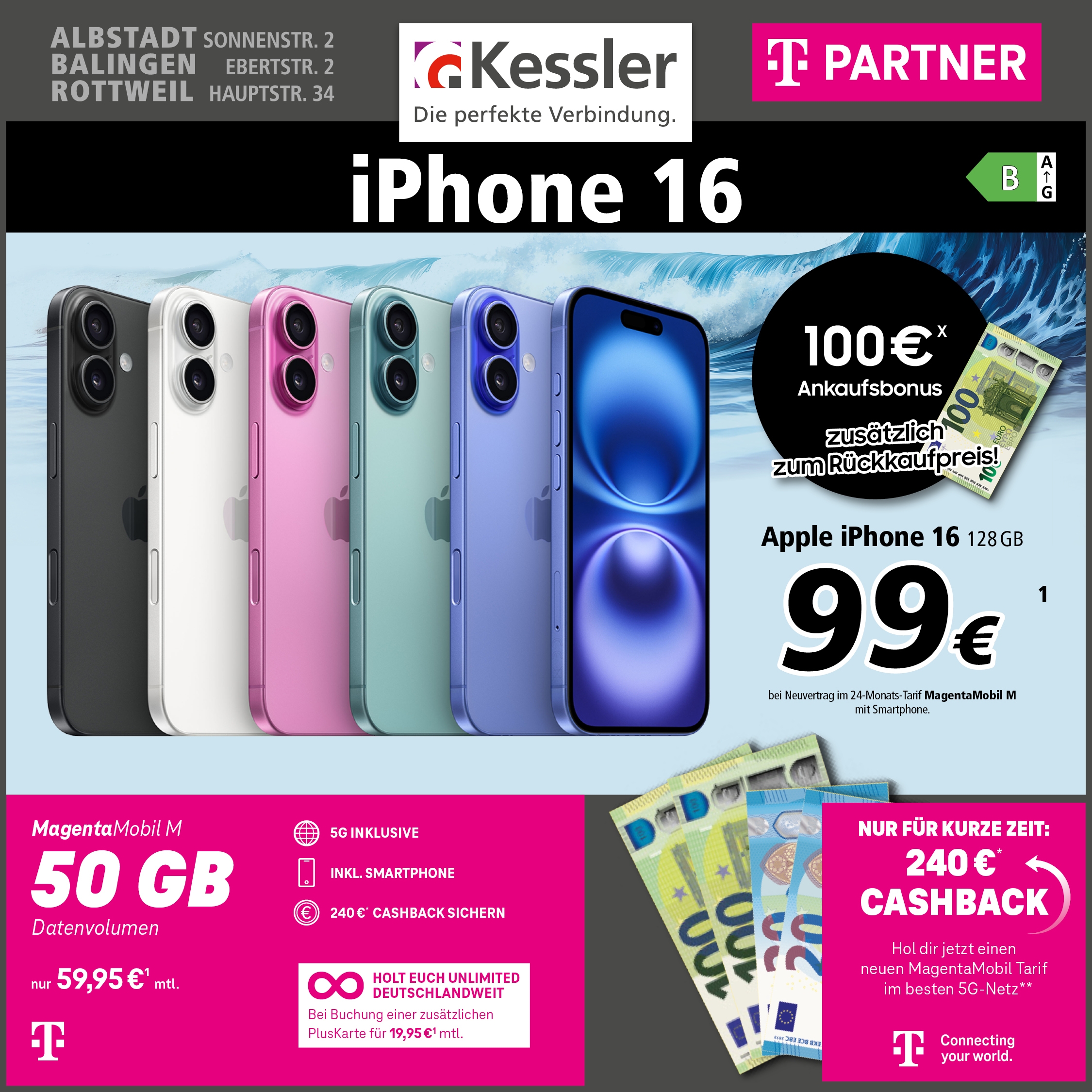 Magenta Mobil M mit Apple iPhone 16