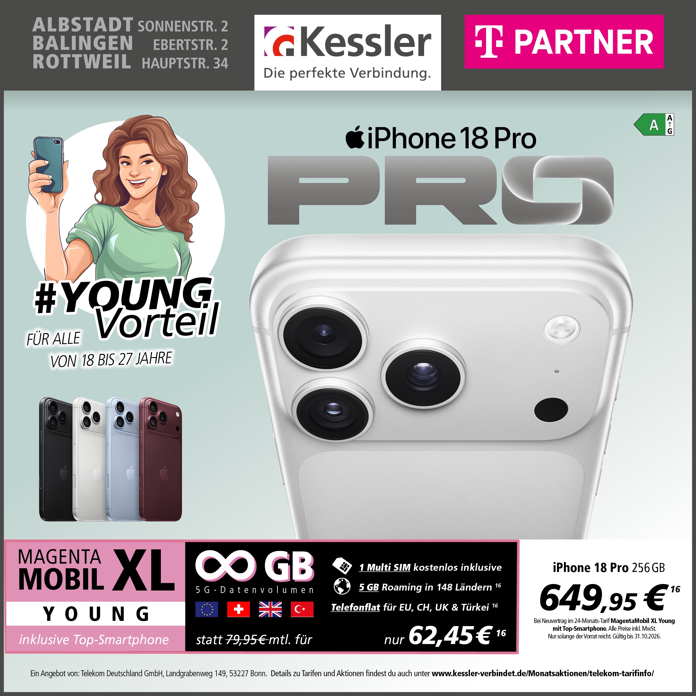 MagentaMobil XL Young mit iPhone 18 Pro 256GB