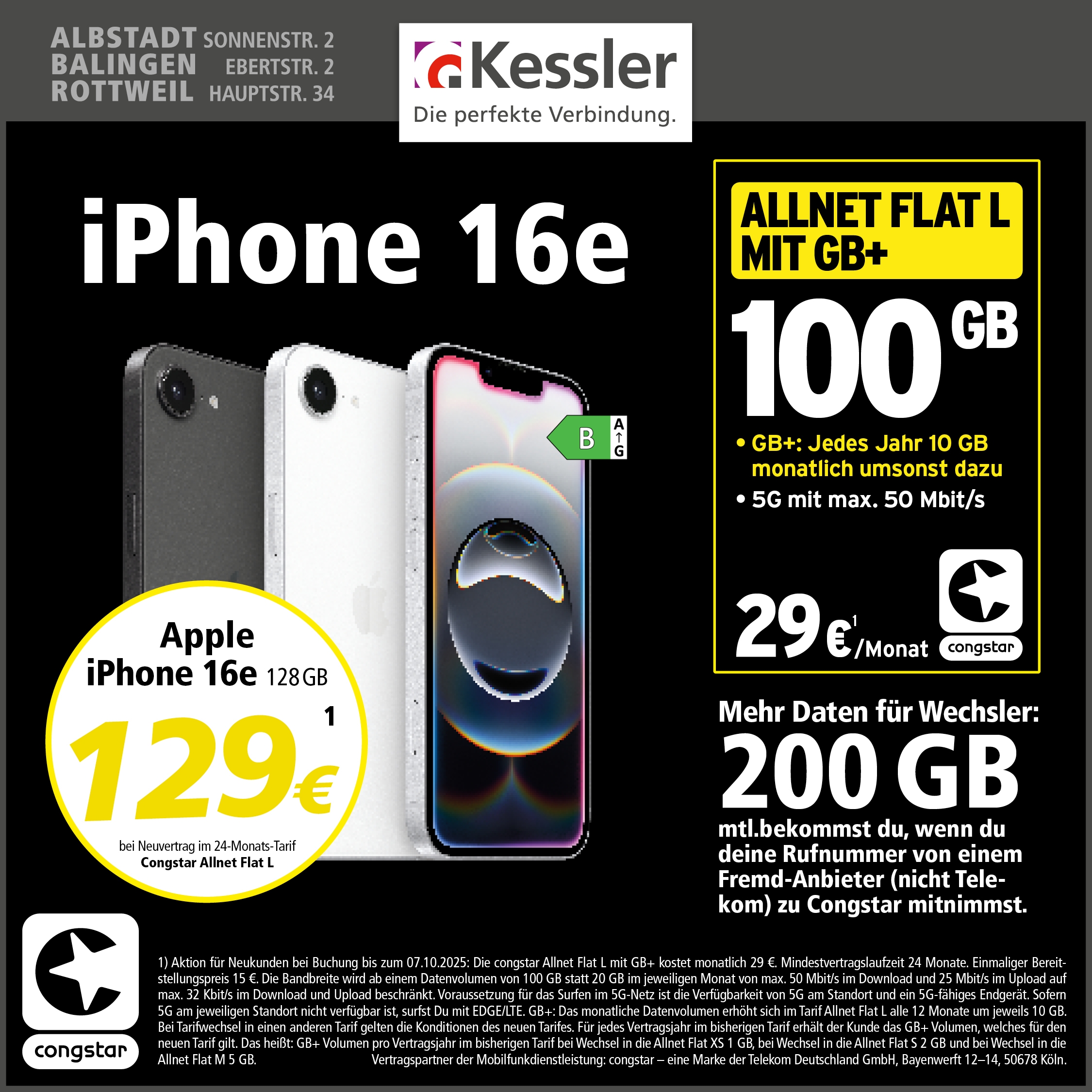 Congstar Allnet L mit GB+ und iPhone 16e