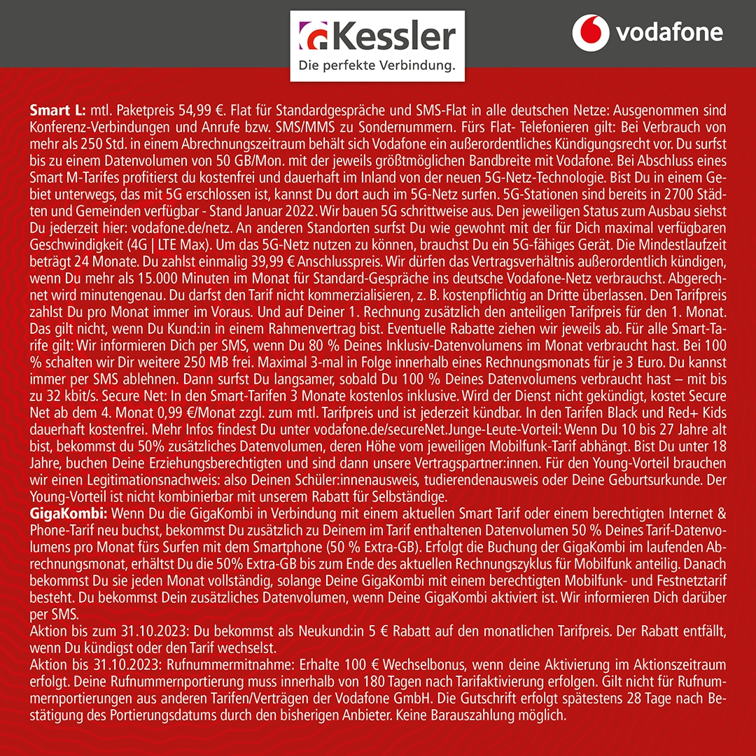 Vodafone Smart L mit iPhone 15