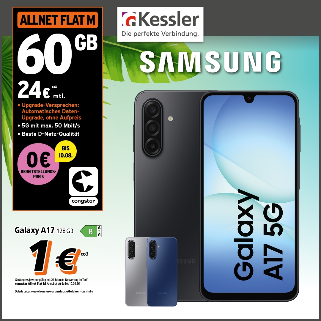 Congstar Allnet M mit GB+ und Galaxy A17 5G