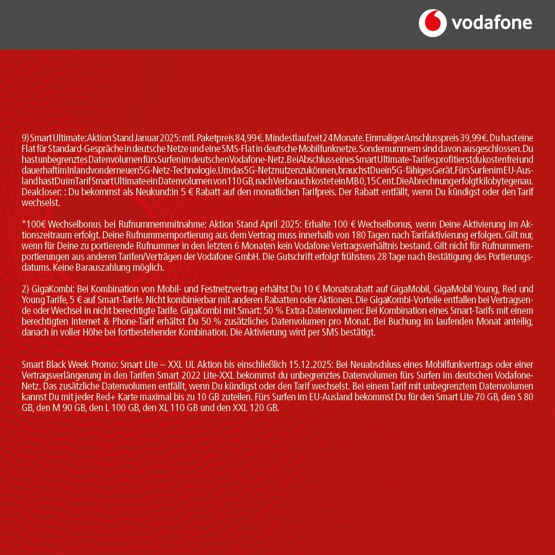 Vodafone Smart Ultimate mit IPhone 17 Pro