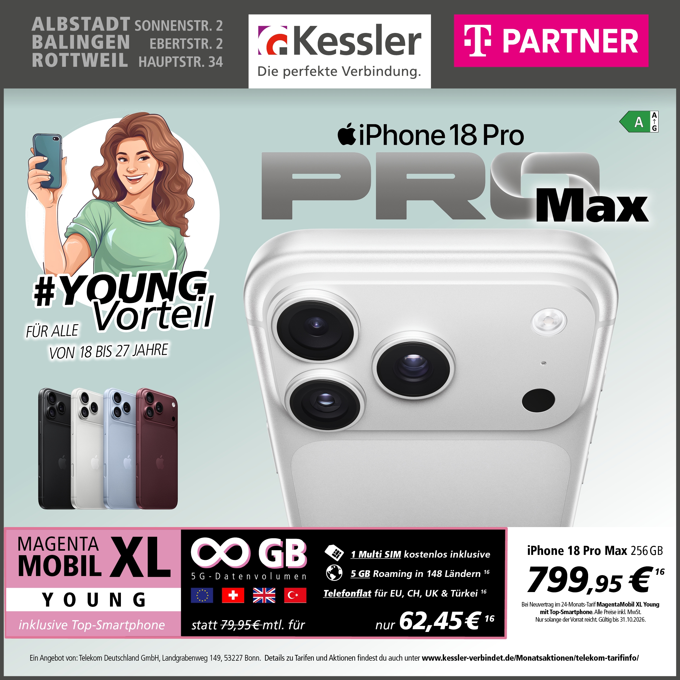 MagentaMobil XL Young mit iPhone 18 Pro Max 256GB