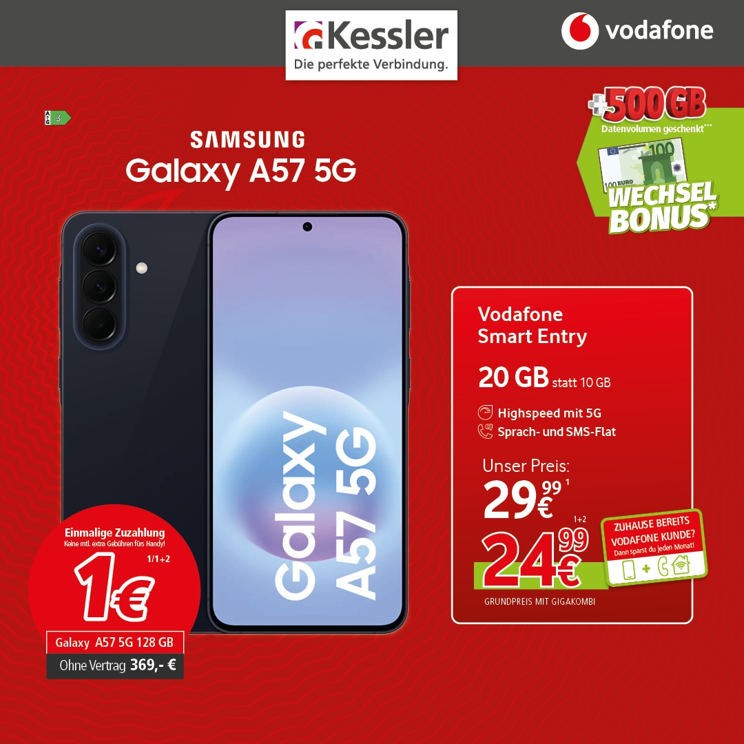 Vodafone Smart Entry m. Samsung A57 128GB