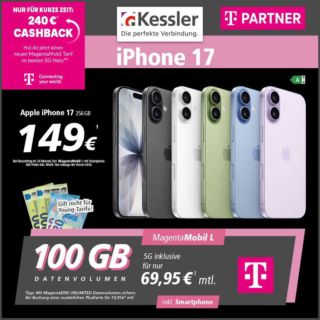 Magenta Mobil L mit Apple iPhone 17 256GB