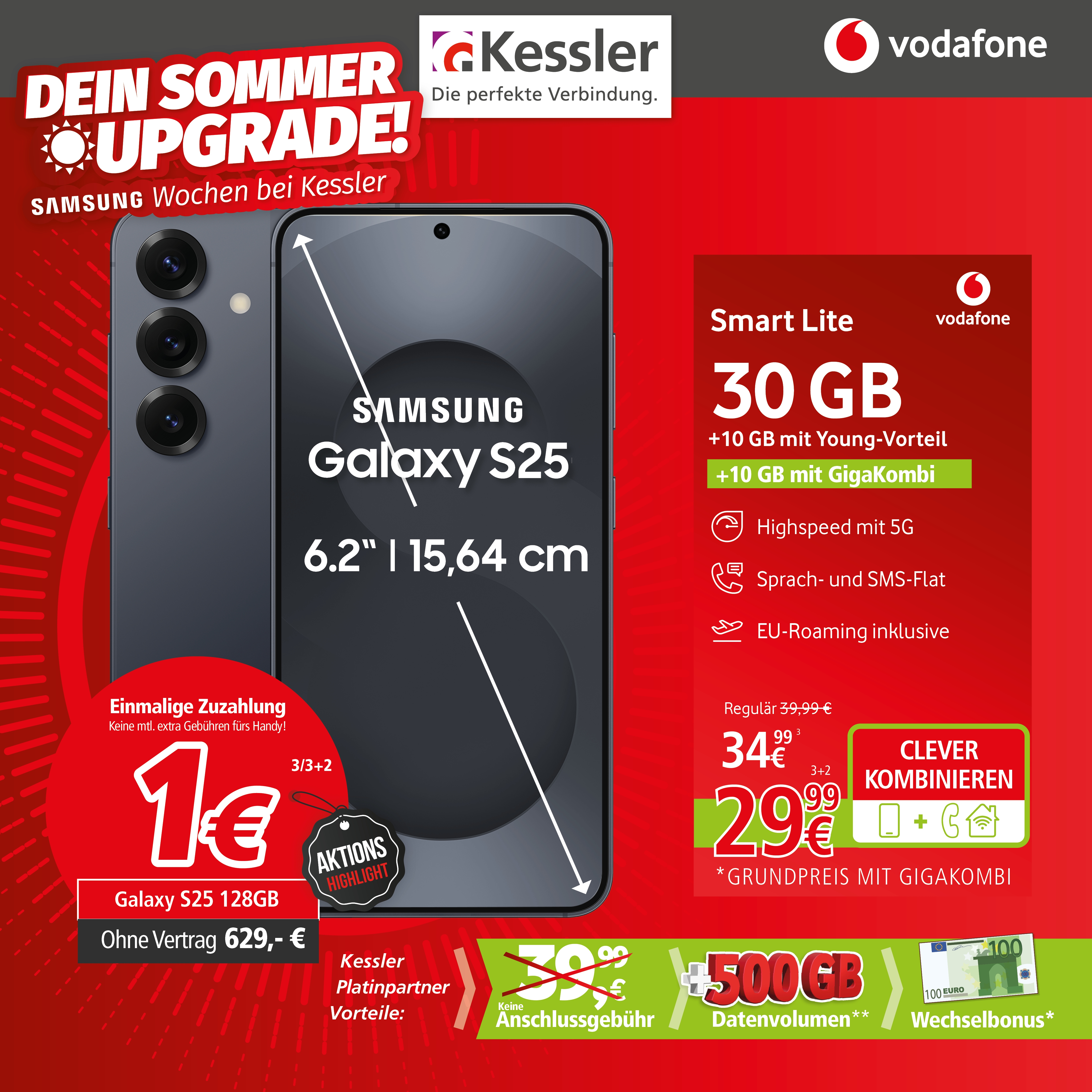 Vodafone Smart Lite mit Samsung Galaxy S25 128GB