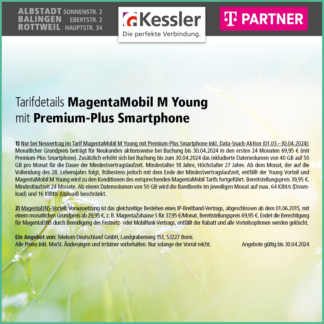 Magenta Mobil M Young mit IPhone 15 Pro