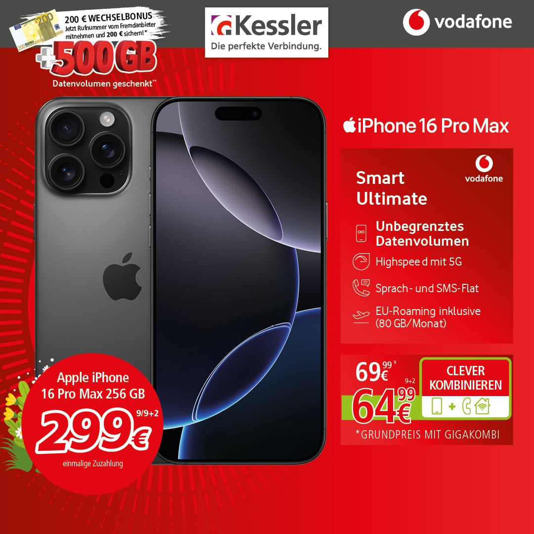 Vodafone Smart Ultimate mit IPhone 16 Pro Max