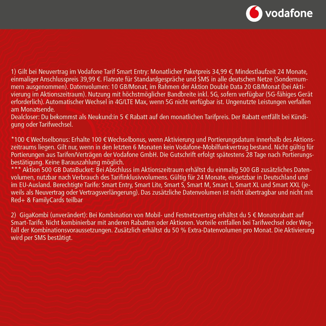 Vodafone Smart Entry m. Samsung A56 128GB