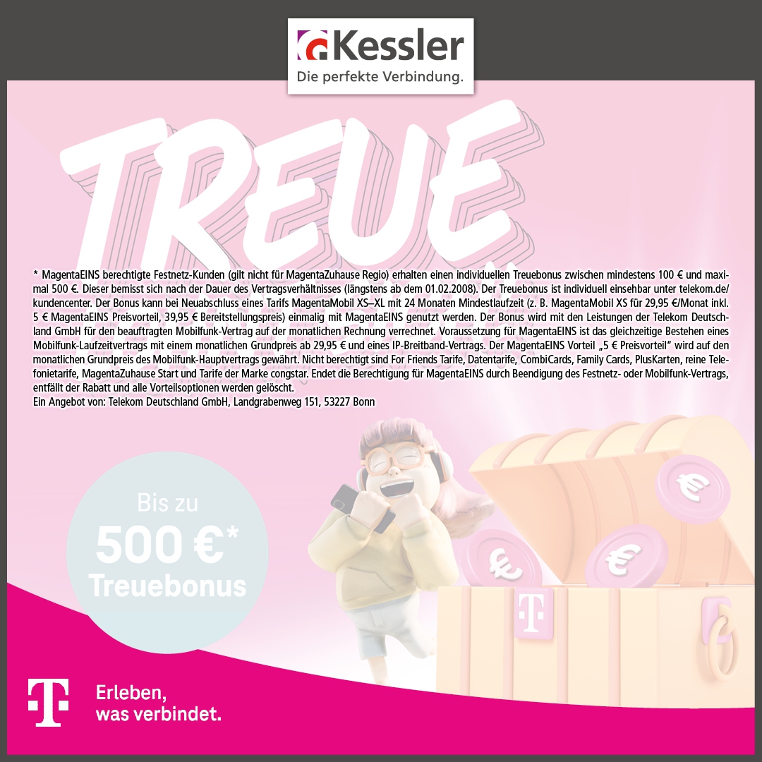 Treuebonus für Telekom-Festnetz/Internet-Kunden