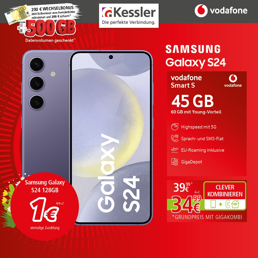 Vodafone Smart S mit Samsung Galaxy S24 128GB