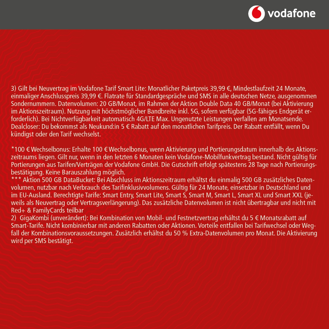 Vodafone Smart Lite mit Google Pixel 10a