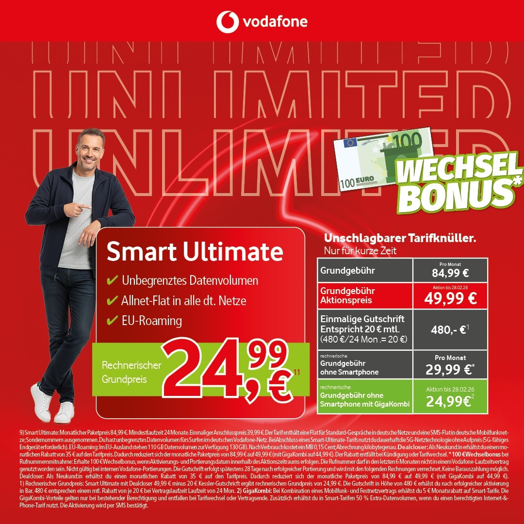 Smart Ultimate SIMonly Aktion - Unlimited Daten