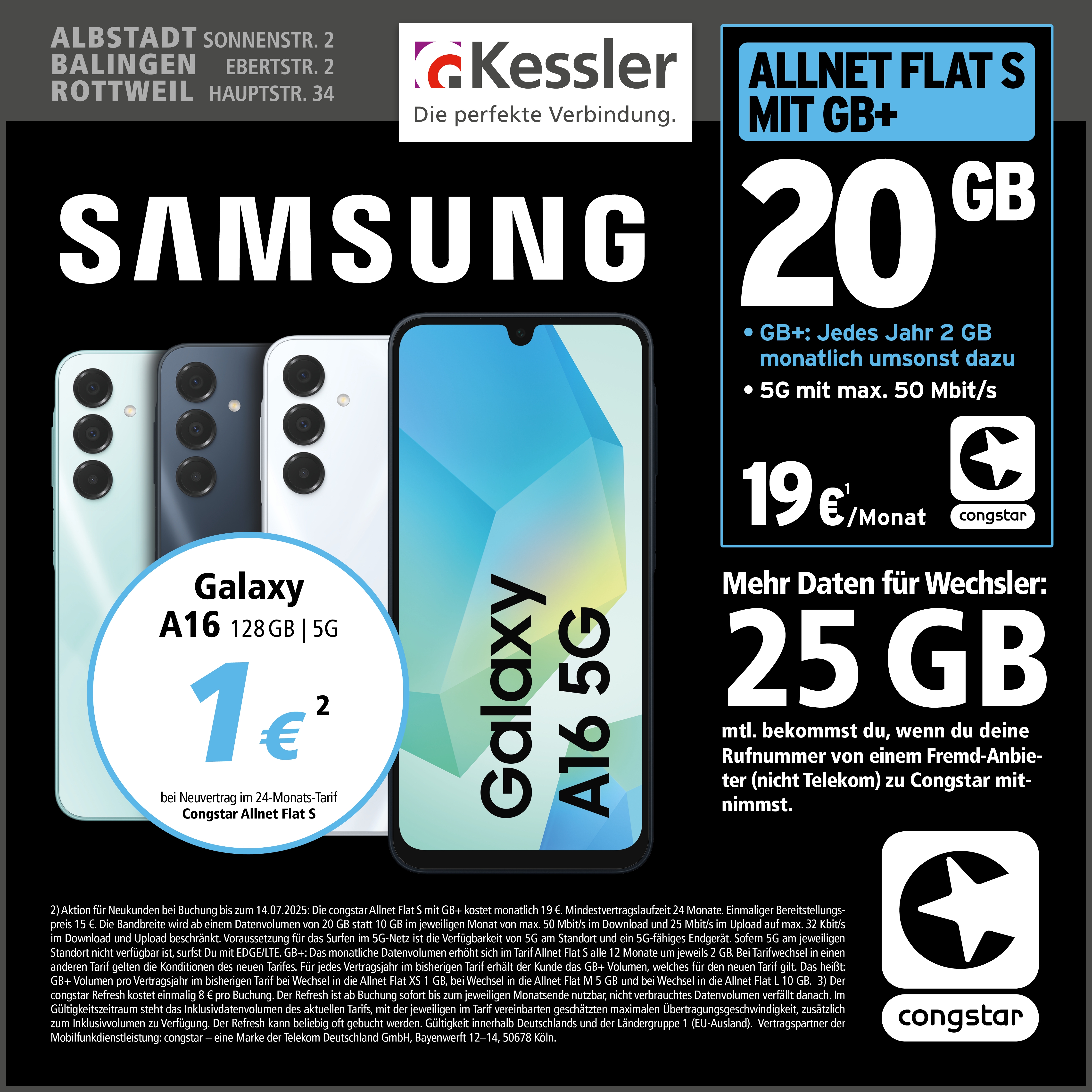 Congstar Allnet S mit GB+ und Samsung A16 5G