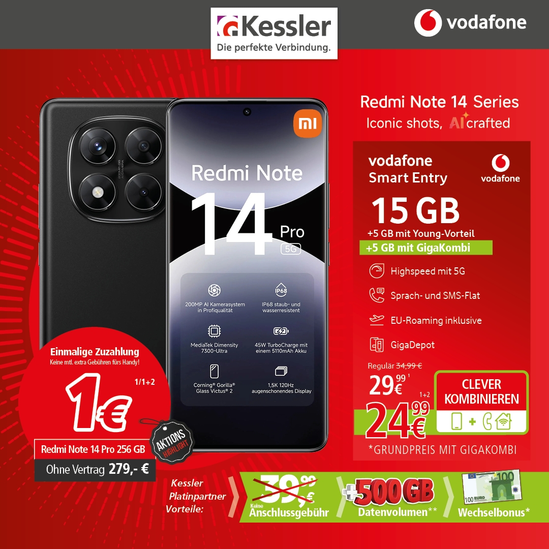Vodafone Smart Entry mit Xiaomi 14 Pro 256GB