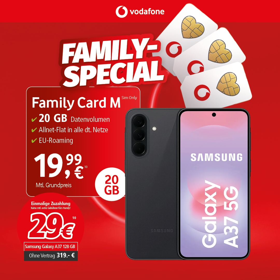 Vodafone Family Card M mit Galaxy A37 5G 128GB